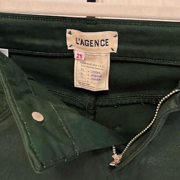 L’Agence Margot Coated Skinny Jeans in Green - Picture 4 of 6